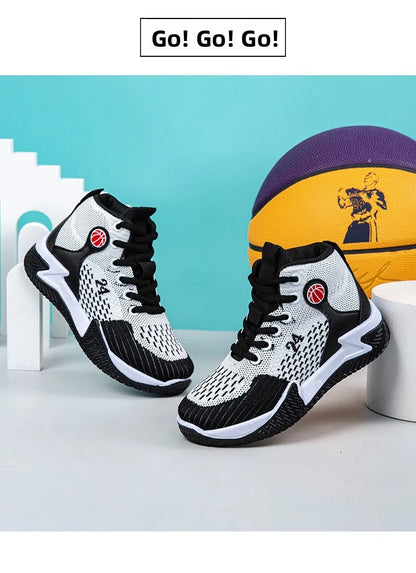 Große High-Top-Sportschuhe für Herren, lässig, atmungsaktiv und bequem, mit dicker Sohle – Basketballschuhe und Laufschuhe