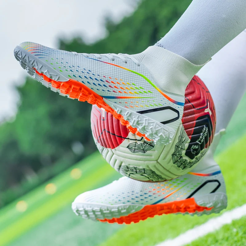 Men’s Outdoor Football Boots Professional Training Soccer Shoes Soccer Cleats Turf Futsal Match Grass Unisex Non-Slip Breathable