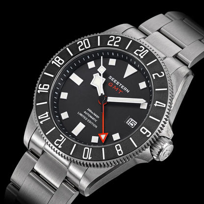 SEESTERN Diver Man Watch Titanium Automatic GMT Mechanical Wristwatch NH34 Movement Sapphire Crystal 20ATM Waterproof Lume S462