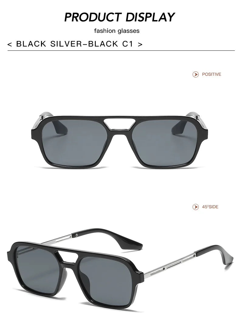 Square Small Frame Double Beam Sunglasses Pilot Retro Sunglasses Instagram Popular Classic Sunglasses 3517