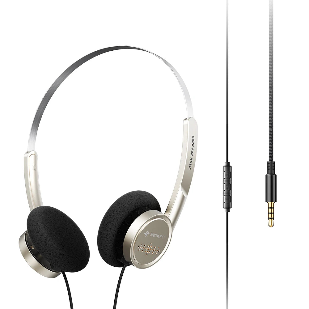 Snowsky/FiiO Wind 3.5mm ON-Ear Headphones for Recording Gaming with Microphone, 40mm Diaphragms driver, HiFi Sound