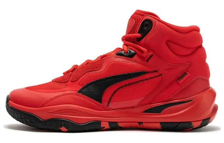 Chaussures de basket-ball Puma Playmaker Pro Mid, modèle tendance et polyvalent, antidérapantes, résistantes à l'usure, respirantes, à tige haute, 377902-05