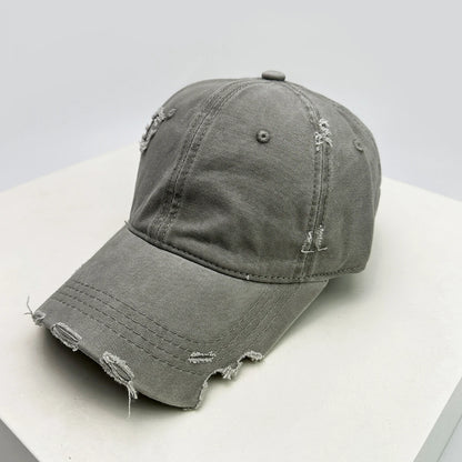 New Unisex Notch Solid Personal Baseball Hats Breathable Broken Style Sunshade Casual Peaked Caps Versatile Distress Fashion ins