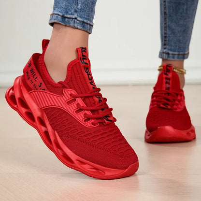 Rosa fritidssneakers för damer och herrar Blade-skor storlek 46 Lätta, andningsbara löparskor för herrar Sportiga sneakers i mesh