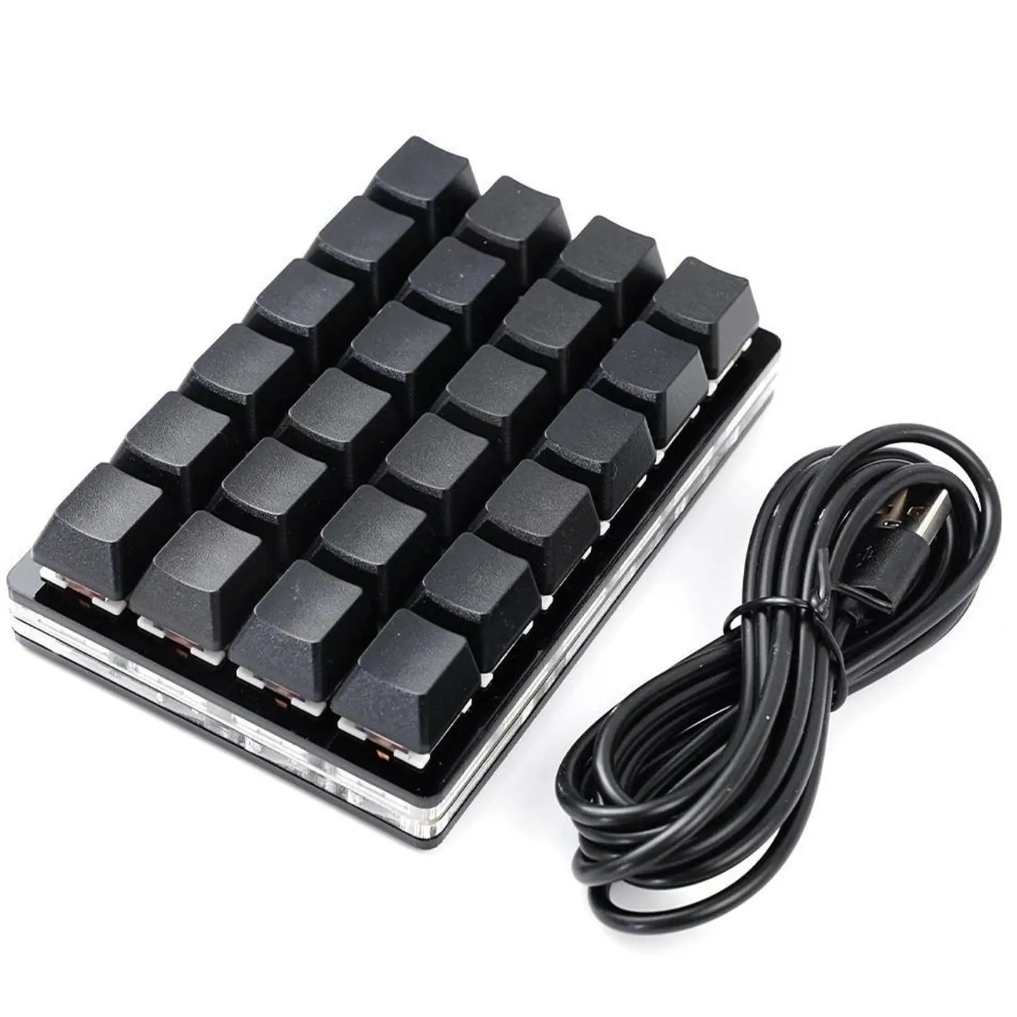 Mini-USB Custom Mechanische Tastatur mit 24 Tasten, Schwarz/Weiß, Gaming-Tastatur, Sayo-Gerät, programmierbares Shortcut-Keypad mit Makrotasten