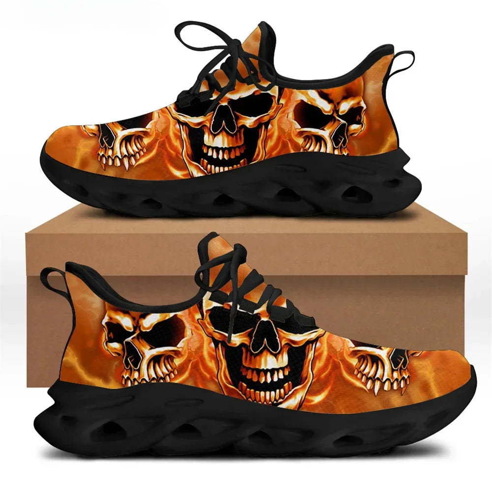 Printemps chaussures plates hommes chaussures Cool Punk crâne conception décontracté hommes baskets été garçons à lacets chaussures de marche Zapatillas