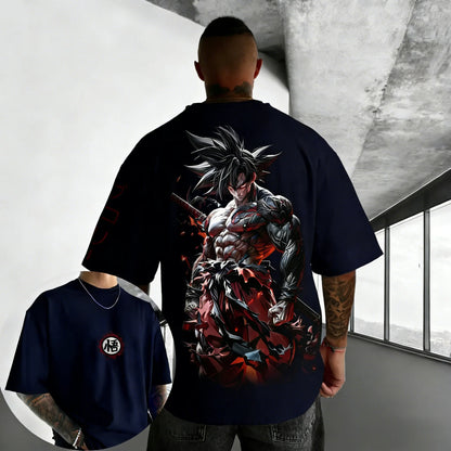 Dragon Ball Anime Oversized Cotton T-shirt 2026 Summer New Goku Printed Unisex Street Hip Hop Loose Casual Short Sleeve Top