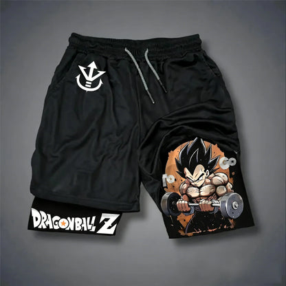 Dragon Ball Wukong Printed Double Layer Shorts Elastic Men's and Women's Spring and Summer Breathable Sports Shorts
