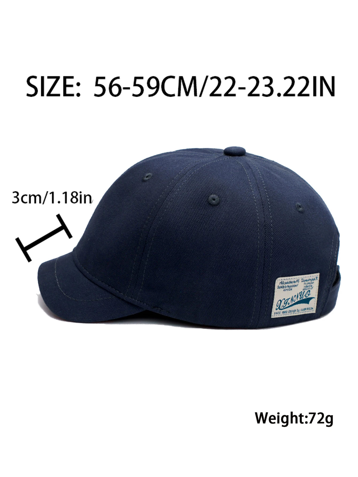 Trumpas kraštas, medvilninė beisbolo kepurė, vyrams ir moterims, kasdieniška, vintage stiliaus „Dad Hat“, reguliuojama, „Trucker“ stiliaus, žemo profilio kepurė su nailono užsegimo juostele