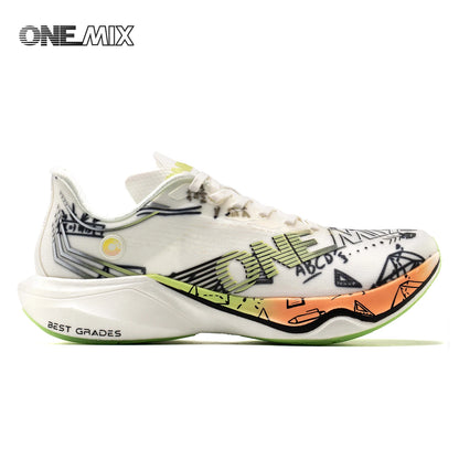 ONEMIX Nylon Carbon Board Marathon Running Racing Shoes, Professional Stable Support, Shock Relief, Ultra-light Rebound Sneakers