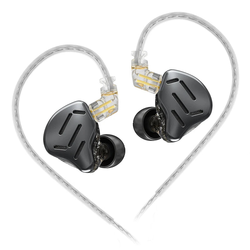 KZ ZAX 7BA+1DD Hybrid In-Ear Earphones – 16 Drivers HiFi Wired IEM Earbuds with Detachable Cable & Microphone