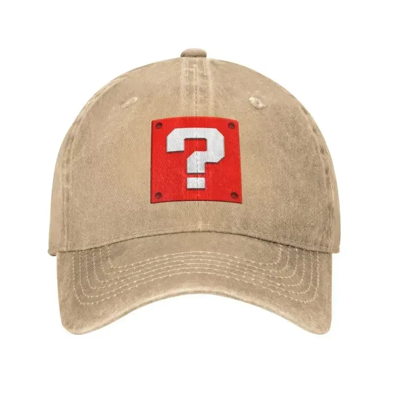 Gorra de béisbol personalizada de moda con diseño de dibujos animados, con pregunta, bloque, para mujer y hombre, ajustable, unisex, de algodón, estilo «dad hat», gorras snapback de alto rendimiento