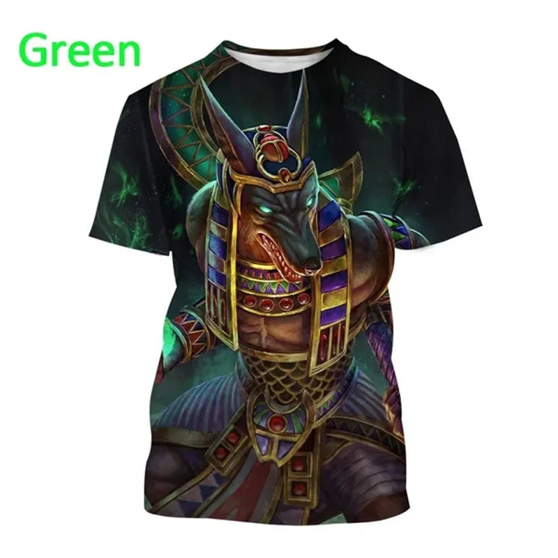 Grim Reaper Anubis Tee Shirts 3D Printed Ancient Egyptian God T Shirt Eye of Egypt Pharaoh Fashion Harajuku Short Sleeve T-shirt