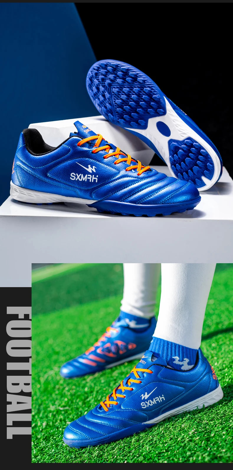 Double Star Herren-Fußballschuhe aus echtem TF-Turf, für Grundschüler, Jugendliche, Erwachsene & Kinder, professionelles Training und
