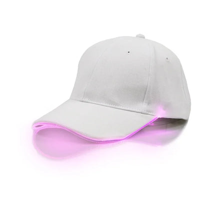 Șapcă cu LED-uri din fibră optică, cu 7 culori luminoase, șapcă de baseball EDC strălucitoare, încărcare USB, șapcă luminoasă, șapcă LED de performanță