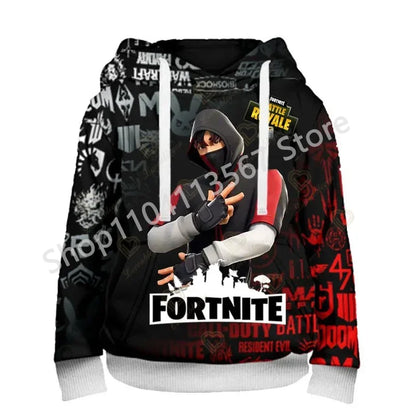 Sudaderas con capucha Llama Battle Royale F-Fortnited con estampado 3D para hombre, mujer y niños, sudaderas para niño y niña, pulóver streetwear verde