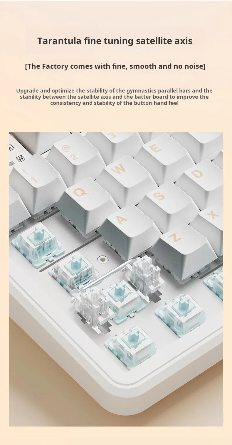 AULA F108 Pro Triple-mode Bluetooth 2.4G Wired Mechanical Keyboard Fully Customizable Hot-Swappable Keys Gasket Structure RGB