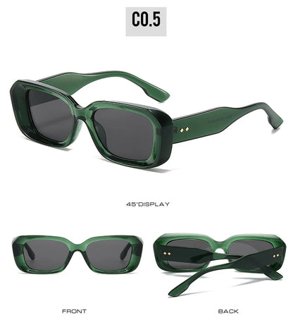 SHAUNA Retro Square Sunglasses Women Fashion Rivets Gradient Shades UV400 Men Green Pink Sun Glasses