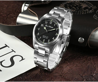 San Martin 37mm Ronda 715 Quartz Watch Men Simple Fashion 10Bar Waterproof Pilot Wristwatch BGW-9 Blue C3 Green Luminous SN0034A