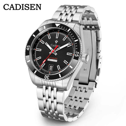 NEW 2025 CADISEN Men's Watches Mechanical Wristwatch For Men Automatic Watch Japan 8215 Ceramic Bezel 10Bar Waterproof Clock