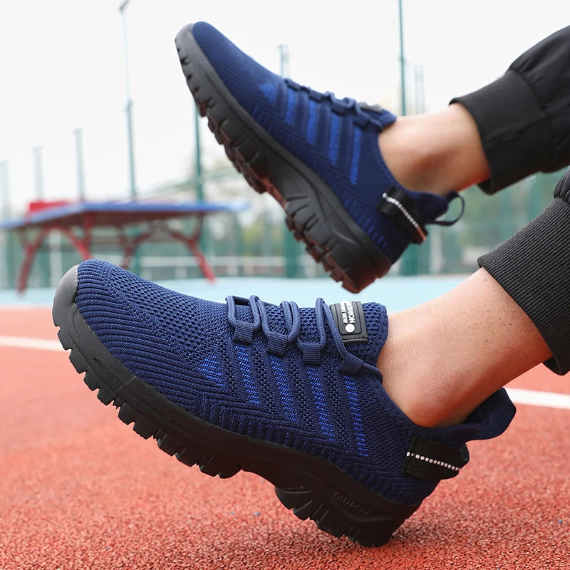 Men's Casual Shoes Breathable Fly Woven Mesh Upper Comfortable Outdoor Walking Cycling Exercise Shoes for Men Tenis Para Hombre