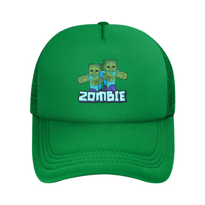 Hoekige avonturier ontdekt een Creepers-monster achter zich Truckerpet Zonnehoeden Verstelbare snapback-petten Mesh-baseballpet