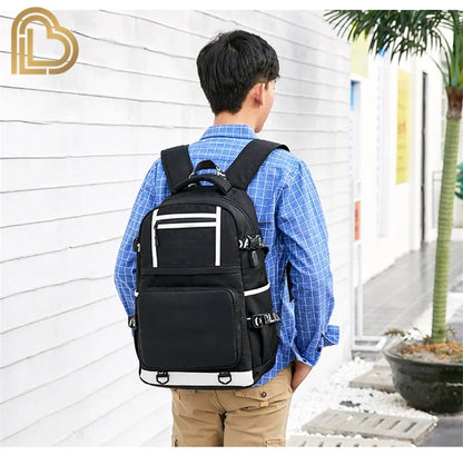 Red Jade F-Fortnited Battle Royale Backpack with USB Charging Anime Figures Study Stationery Compartment for Students Mochila