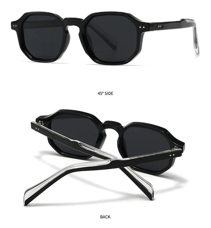 SHAUNA New Polygon Square Men Polarized Sunglasses Retro Rivets Women Blue Green Shades UV400