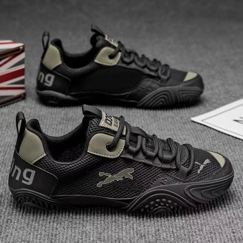 Zapatillas de running para hombre transpirables con parte superior de malla ligera, suela suave y cómoda, calzado deportivo casual de verano a la moda