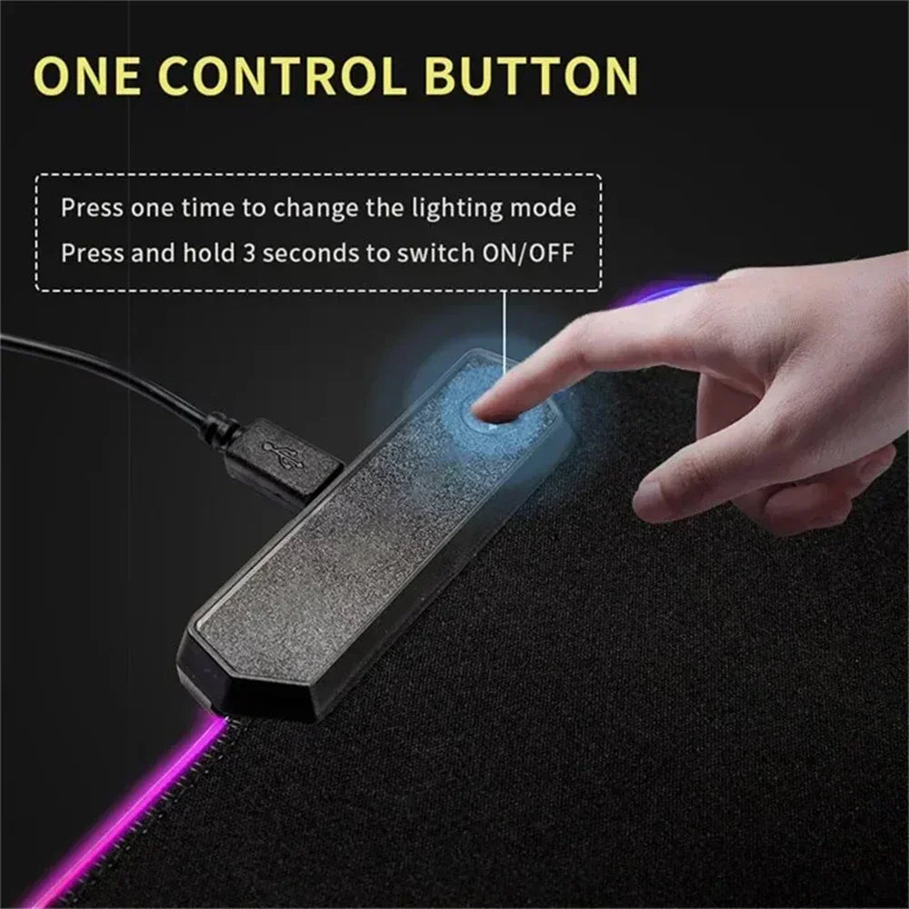 RGB Mouse Pad Game World Of Warcraft Large Table Pad Computer Accessories XXL Laptop Antislip Keyboard Pad LED Backlight Deskmat