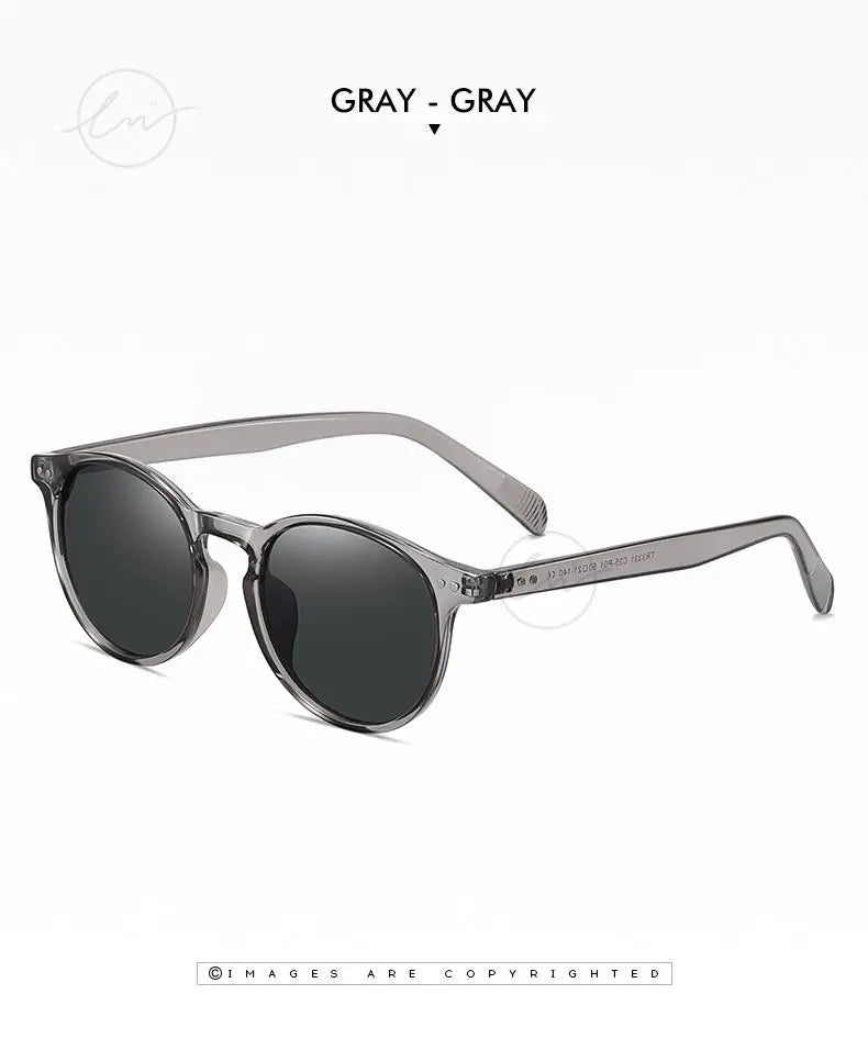 LM Retro runde solbriller til kvinder og mænd, ultralette TR90, polariserede, unisex, kørselsbriller, vintage solbriller, UV400, Gafas De Sol