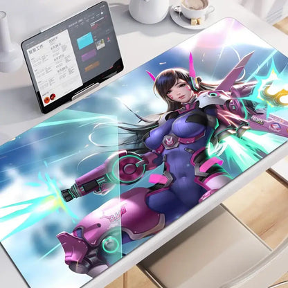 Anime-Gaming-Girl Overwatch großes Mauspad 900x400 Laptop Büro Gummi weiche Schreibtischunterlage Computer-Tastatur HD-Druck Mousepad XXL