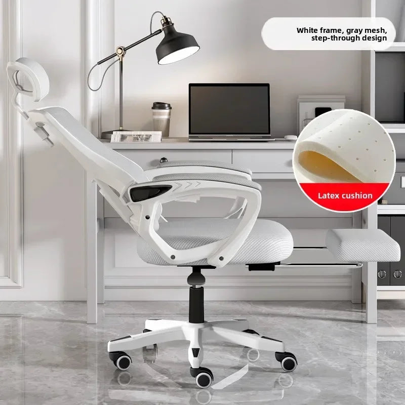Chaise de jeu ergonomique pour ordinateur, avec dossier inclinable et hauteur réglable, idéale pour les étudiants, les dortoirs et les bureaux à domicile.