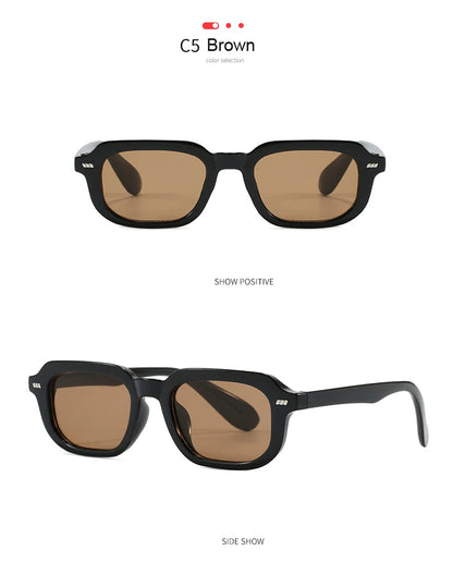 2pcs Fashion Small Square Women Luxury Brand Sunglasses Retro Designer Men Trending Multi Color Sun Glasses Shades UV400
