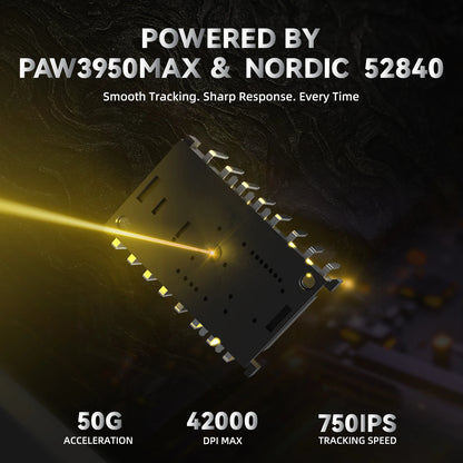 Ratón gaming inalámbrico ATTACK SHARK R11 ULTRA de fibra de carbono, 8000Hz, PAW3950MAX, 42000DPI, ultraligero de 49g, 20000FPS, Nordic 52840