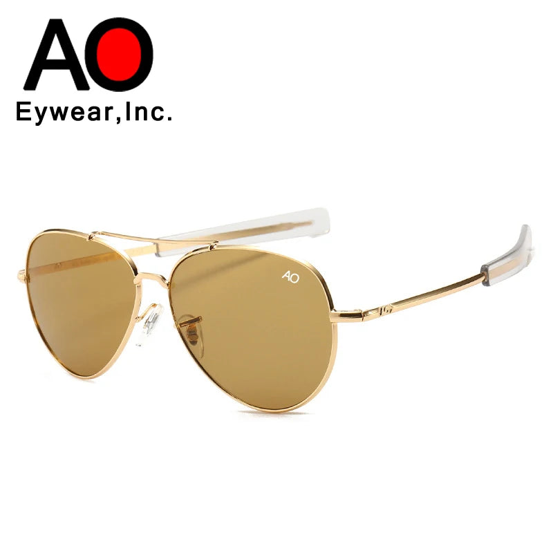 AO Aviation herre-retro-solbriller, moderigtige pilotbriller, American Optical solbriller til kvinder, unisex, metal, UV400 solbriller, Gafas AO57