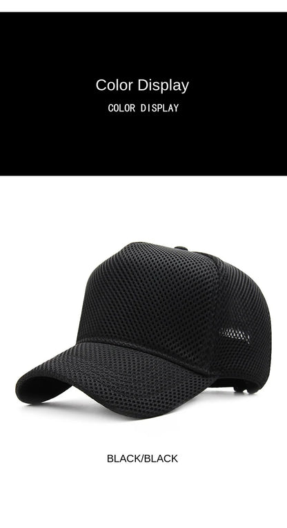 Big Head Plus Size Summer Mesh Baseball Cap for Men Women Trucker Breathable Hat Adjustable for Outdoor Sports Running