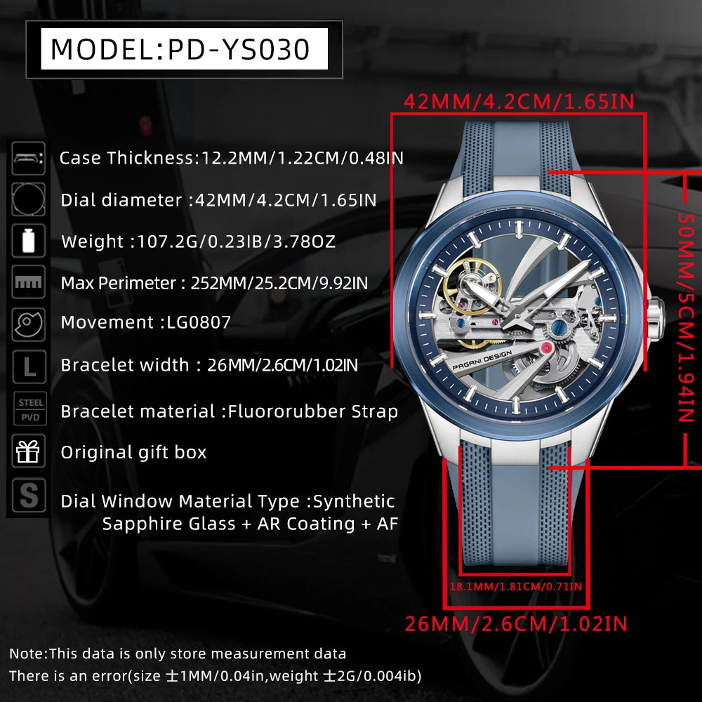 2026 New PAGANI DESIGN Hollow Men's Watches Mechanical Luxury Automatic Watch Men AR Sapphire Waterproof Luminous Man Gift Clock