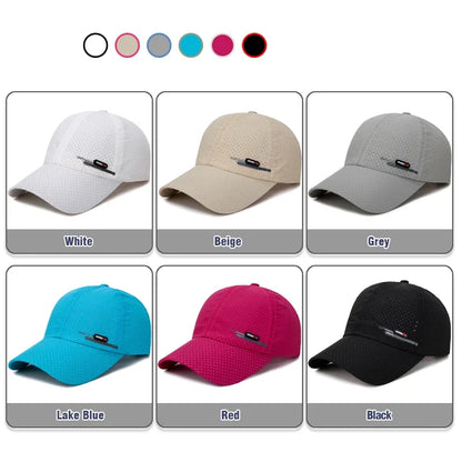 Summer New Breathable Perforated Quick-Drying Hat For Men Fishing Sun Protection Baseball Cap Cycling Travel Sports Hat