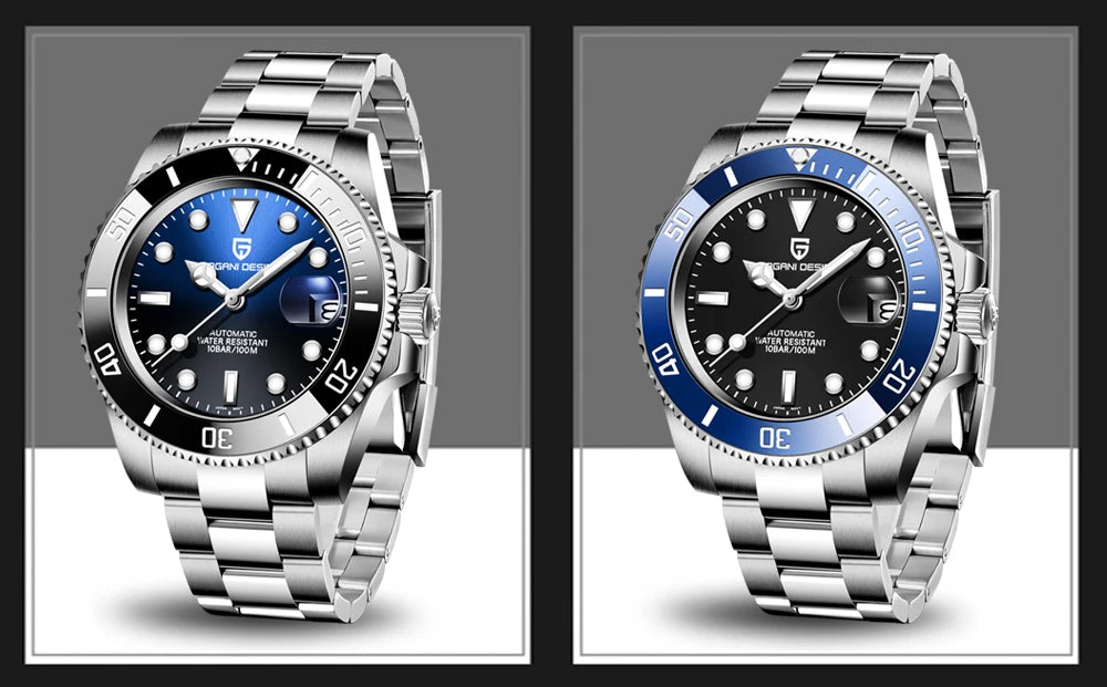 PAGANI DESIGN Men's Automatic Mechanical Watch PD1661 8215 Dive Stainless Steel Waterproof Clock Sapphire Reloj Hombre