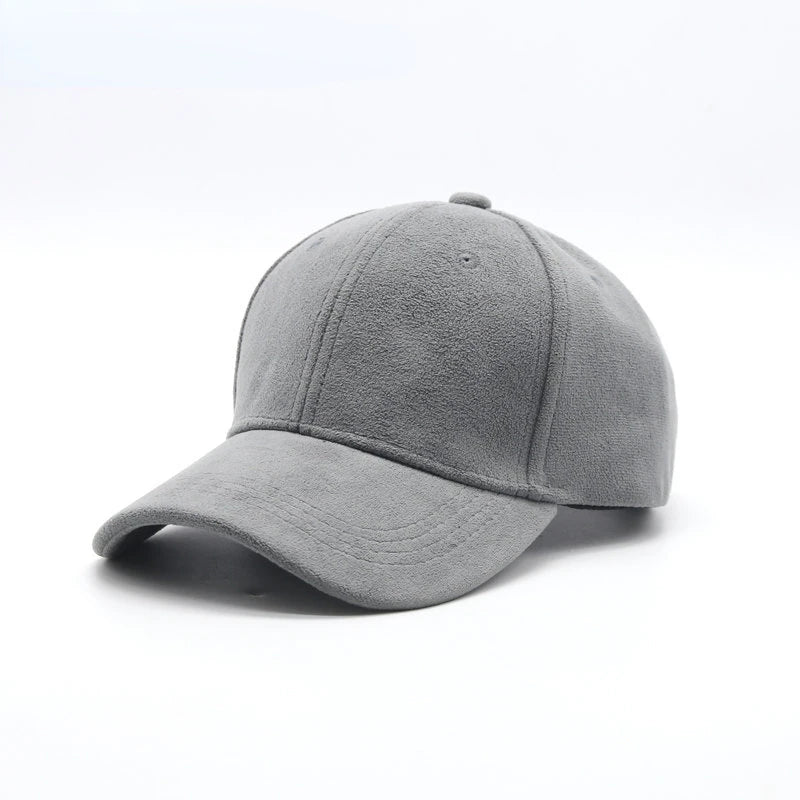 Casquette de baseball en daim en gros, automne-hiver, pour hommes et femmes, casquette unie d'hiver, style urbain, unisexe, ajustable, décontractée, unie, Gorra Caps