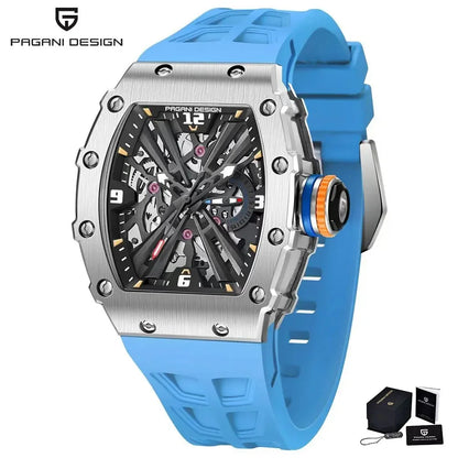 PAGANI DESIGN 42 MM Men's Skeleton Quartz Watch Japan VH65 Sapphire Glass Stainless Steel 50M Waterproof Wristwatches PD1738 New