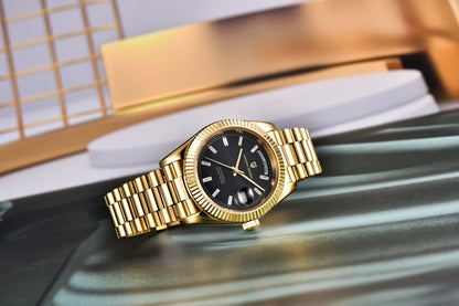 Relógio PAGANI DESIGN DD40 para homem – Modelo em ouro rosa, relógio de pulso mecânico de luxo, movimento automático, vidro de safira com tratamento antirreflexo, estanque