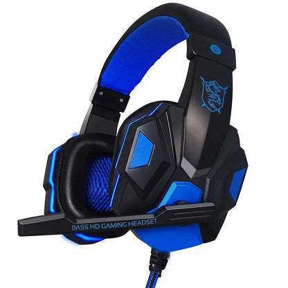 Casques de jeu supra-auriculaires, écouteurs filaires 3.5mm, écouteurs stéréo avec microphone réglable pour PS4, PS5, ordinateur portable, PC