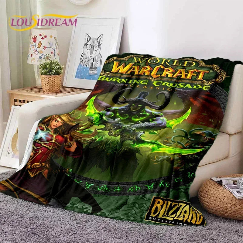 WOW, World of Warcraft  Demon Hunter, Lich King Game 3D Soft Blankets,Throw Blanket for Picnic Beds Sofa Home Bedroom Kids Gifts