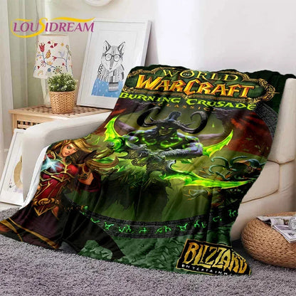 WOW, World of Warcraft  Demon Hunter, Lich King Game 3D Soft Blankets,Throw Blanket for Picnic Beds Sofa Home Bedroom Kids Gifts
