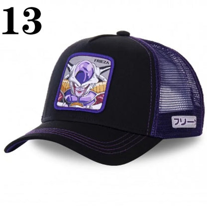 Dragon Ball DRAGONBALL síťovaná čepice, kreslená síťovaná čepice, pánská a dámská baseballová čepice, módní čepice s nášivkou, trucker čepice