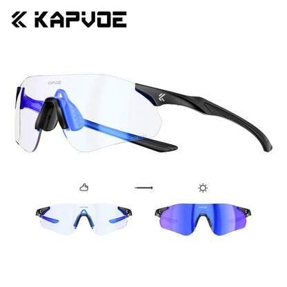 Kapvoe New Outdoor Running Cycling Glasses Bike Photochromic Sunglasses Women Eyewear Men Sports Marathon Bicycle UV400 Goggles