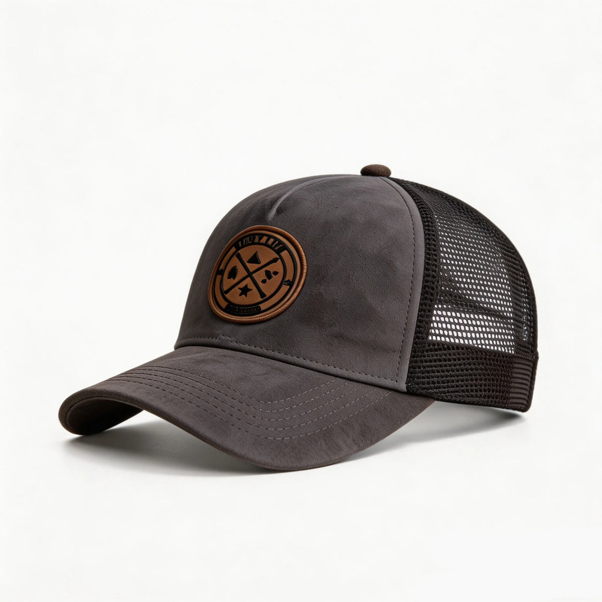 Vasaros tinklinė beisbolo kepurė moterims ir vyrams, vienspalvė suede kepurė su emblema, „snapback“ stiliaus kepurė, kasdienė, kvėpuojanti, unisex, gatvės stiliaus, hip-hopo ir „trucker“ stiliaus kepurės