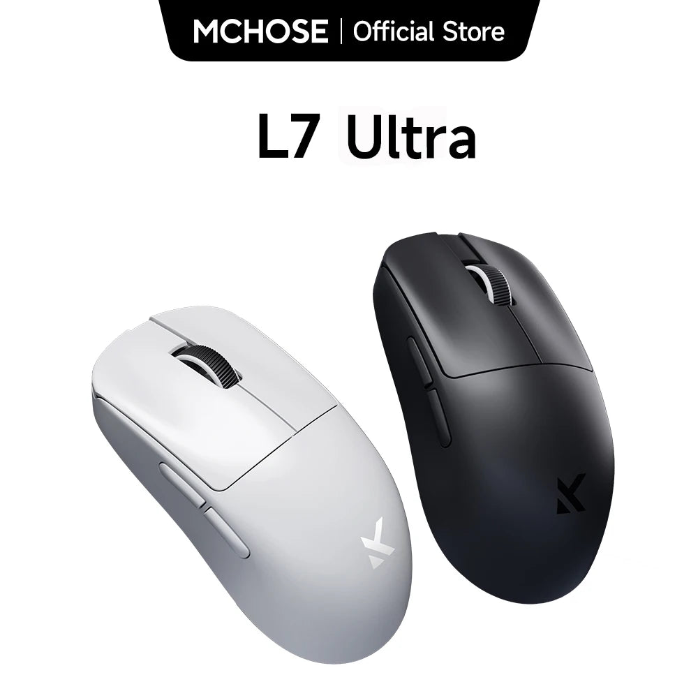 MCHOSE L7 Wireless Gaming Mouse L7 Ultra PAW3395 26K Sensor Dual 8K Polling 39g Ultra-Lightweight 2.4GHz RF/BT/Wired Tri-Mode